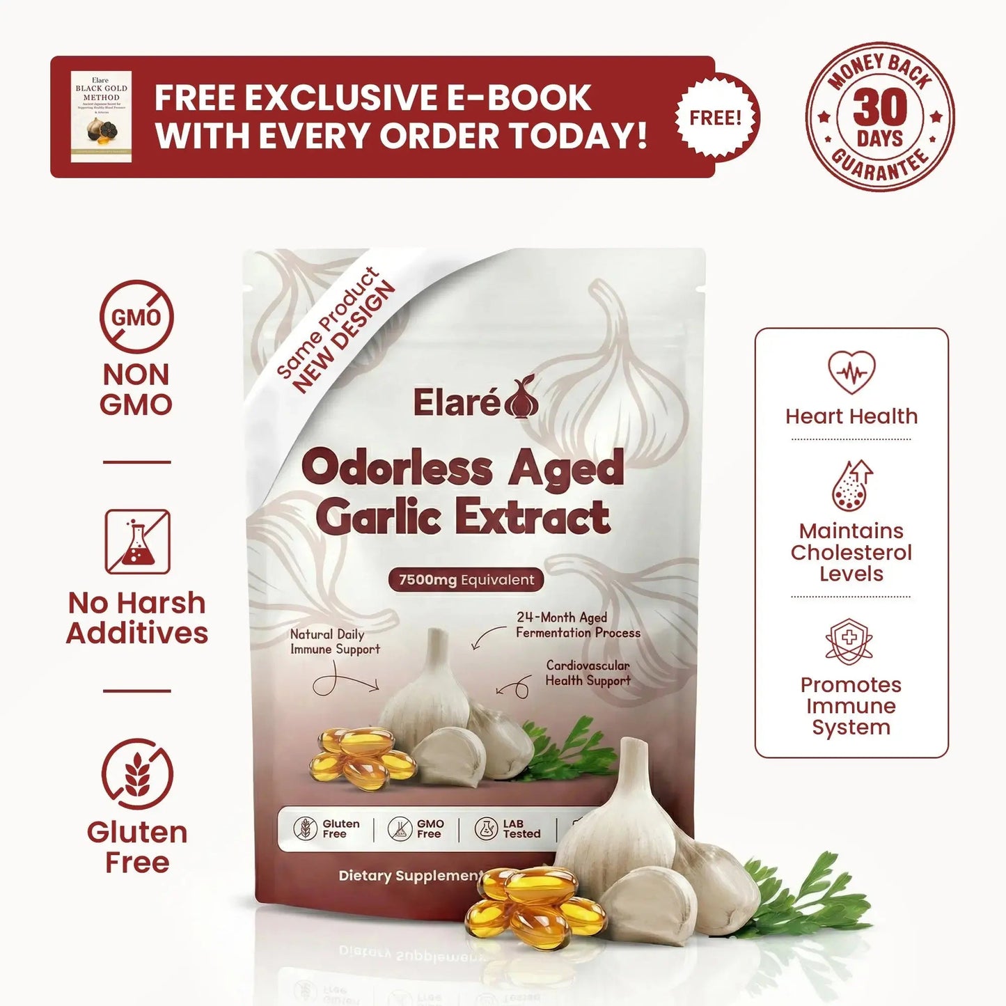 Lucent Aged Garlic Extract - 7500mg Odorless Softgels