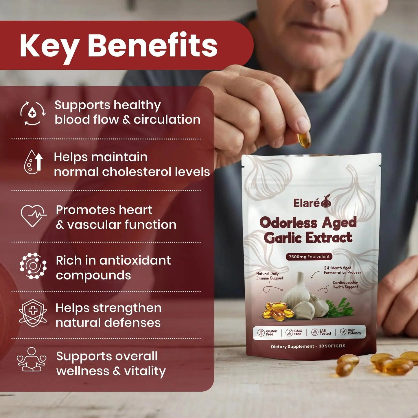 Lucent Aged Garlic Extract - 7500mg Odorless Softgels